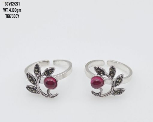 Picture of STYLISH LEAF RED GEMSTONE EARRING FOR WOMEN & GIRLS'