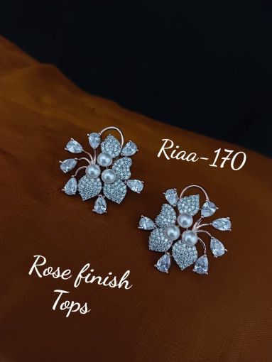 Picture of LATEST BLUE SHINING FLOWER DESIGN EARRING