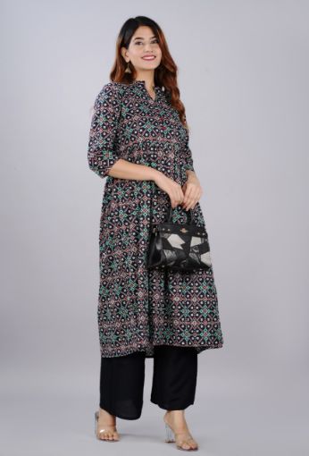 Picture of New Look Patola in our all new range of patola print kalidar kurta and palazzo set 